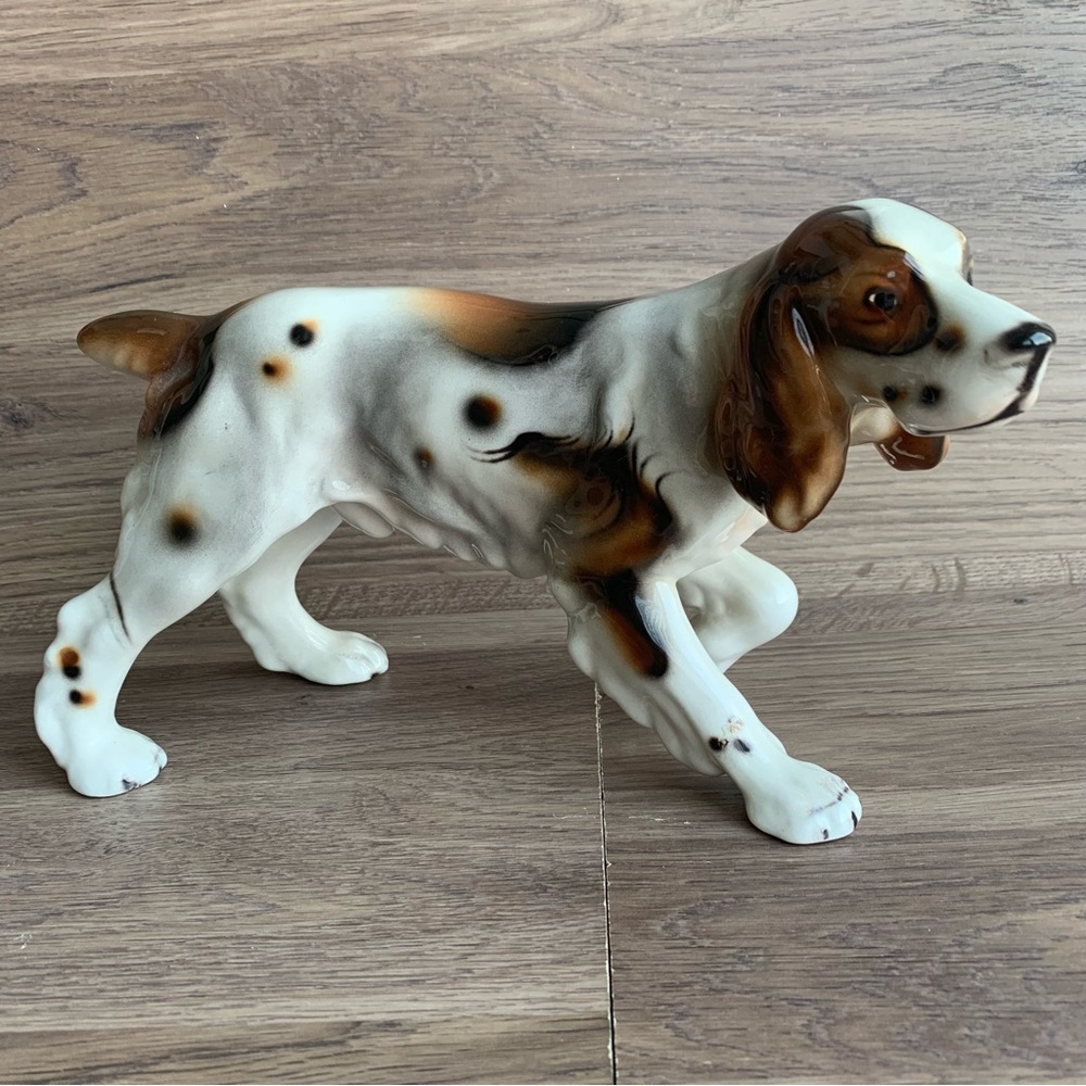 Large Rare Vintage Keramos Cocker Spaniel Ceramic Figurine 10(w) x 6(h)